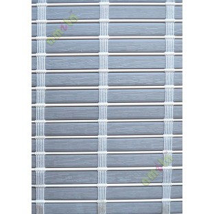 Rollup mechanism grey color with white thread stick stripes PVC blind